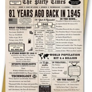 81st Birthday Card, Retro 81st Birthday Card Gifts for Women Men, Funny 81 Year Old Birthday Decorations for Grandma Grandpa Dad Mom