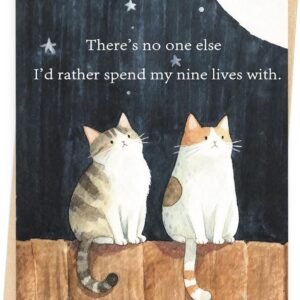 Happy Anniversary Card & Gifts for Couple Husband Wife, Funny Cat Anniversary Decoration for Her Him