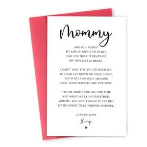 Mommy To Be Mother's Day Card, Pregnant Mom Mothers Gifts, First Mothers Day Cards for Wife, Pregnancy Announcement Card, New Mom Gifts