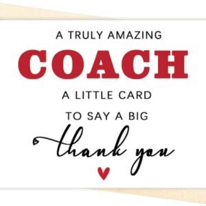 Thank You Coach Card Set 6 Pack 350GSM – Coach Appreciation Gifts for Men Women, Sports Team End of Season Thank You, Perfect for Basketball Soccer Volleyball Baseball Wrestling Gymnastics Coaches Gifts