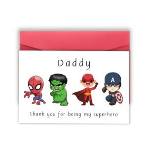 Superhero Fathers Day Gift for Dad, Funny Father's Day Card from Daughter Son, Dad Birthday Gifts for Men -Thank You for Being My Superhero
