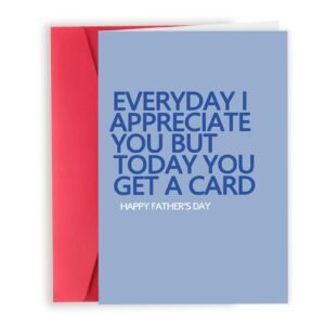 Blue Fathers Day Cards Gift for Dad, Father's Day Cards Gifts from Daughter Son, Funny Fathers Day Cards